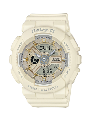 CASIO BABY-G นาฬิกาข้อมือ นาฬิกากันน้ำ นาฬิกาของแท้ ประกันศูนย์ CMG 1 ปี รุ่น BA-110GA-7A2 นาฬิกาสีขาว
