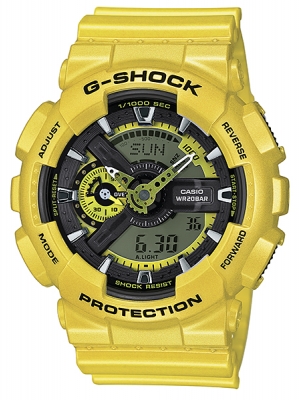 CASIO G-SHOCK นาฬิกาข้อมือ นาฬิกากันน้ำ นาฬิกาของแท้ ประกันศูนย์ CMG 1 ปี รุ่น GA-110NM-9A นาฬิกาสีเหลือง