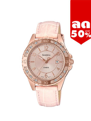 CASIO SHEEN นาฬิกาข้อมือ นาฬิกากันน้ำ นาฬิกาของแท้ ประกันศูนย์ CMG 1 ปี รุ่น SHE-4532PGL-4A นาฬิกาสีน้ำตาล
