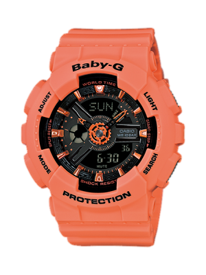 CASIO BABY-G นาฬิกาข้อมือ นาฬิกากันน้ำ นาฬิกาของแท้ ประกันศูนย์ CMG 1 ปี รุ่น BA-111GGC-4A2 นาฬิกาสีส้ม