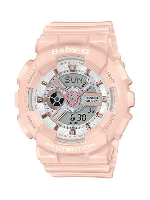 CASIO MID YEAR SALE BABY-G นาฬิกาข้อมือ นาฬิกากันน้ำ นาฬิกาของแท้ ประกันศูนย์ CMG 1 ปี รุ่น BA-110RG-4A นาฬิกาสีชมพู