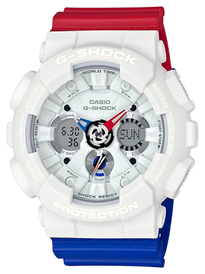 CASIO G-SHOCK นาฬิกาข้อมือ นาฬิกากันน้ำ นาฬิกาของแท้ ประกันศูนย์ CMG 1 ปี รุ่น GA-120TRM-7A นาฬิกาสีขาว