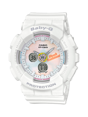 CASIO BABY-G นาฬิกาข้อมือ นาฬิกากันน้ำ นาฬิกาของแท้ ประกันศูนย์ CMG 1 ปี รุ่น BA-120T-7A นาฬิกาสีขาว