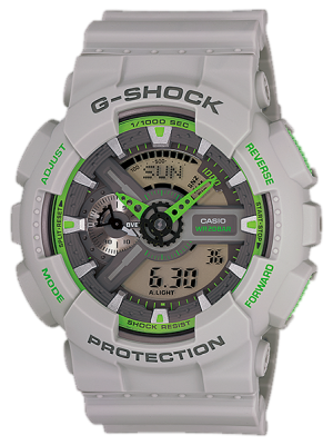 CASIO G-SHOCK นาฬิกาข้อมือ นาฬิกากันน้ำ นาฬิกาของแท้ ประกันศูนย์ CMG 1 ปี รุ่น GA-110TS-8A2 นาฬิกาสีเทา