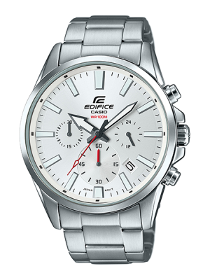 CASIO EDIFICE นาฬิกาข้อมือ นาฬิกากันน้ำ นาฬิกาของแท้ ประกันศูนย์ CMG 1 ปี รุ่น EFV-510D-7A นาฬิกาสีเงิน