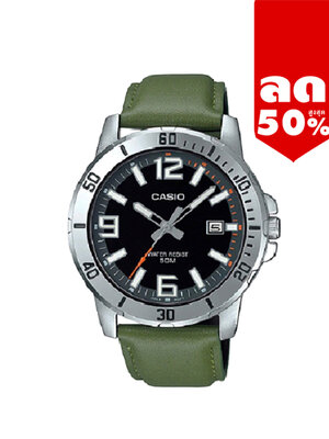 CASIO นาฬิกาคาสิโอ นาฬิกาข้อมือ นาฬิกากันน้ำ นาฬิกาของแท้ ประกันศูนย์ CMG 1 ปี รุ่น MTP-VD01L-3B นาฬิกาสีเขียว