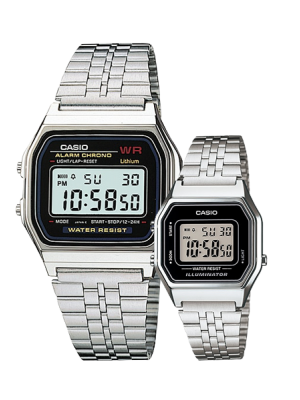 CASIO นาฬิกาคาสิโอ นาฬิกาข้อมือ นาฬิกากันน้ำ นาฬิกาของแท้ ประกันศูนย์ CMG 1 ปี รุ่น A159WA-N1DF / LA680WA-1DF นาฬิกาสีเงิน