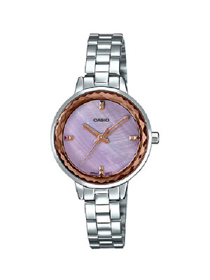 CASIO นาฬิกาคาสิโอ นาฬิกาข้อมือ นาฬิกากันน้ำ นาฬิกาของแท้ ประกันศูนย์ CMG 1 ปี รุ่น LTP-E162D-4A นาฬิกาสีเงิน