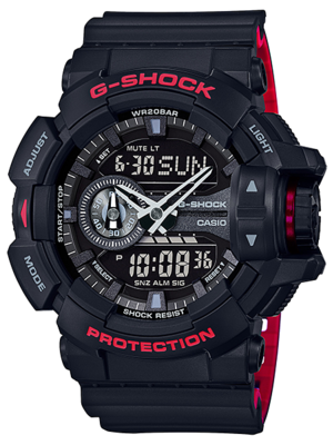 CASIO G-SHOCK นาฬิกาข้อมือ นาฬิกากันน้ำ นาฬิกาของแท้ ประกันศูนย์ CMG 1 ปี รุ่น GA-400HR-1A นาฬิกาสีดำ