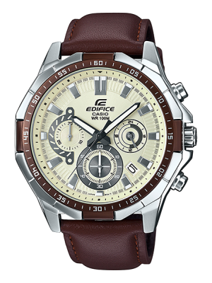 CASIO EDIFICE นาฬิกาข้อมือ นาฬิกากันน้ำ นาฬิกาของแท้ ประกันศูนย์ CMG 1 ปี รุ่น EFR-554L-7A นาฬิกาสีน้ำตาล