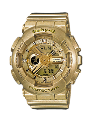 CASIO BABY-G นาฬิกาข้อมือ นาฬิกากันน้ำ นาฬิกาของแท้ ประกันศูนย์ CMG 1 ปี รุ่น BA-111-9A นาฬิกาสีทอง