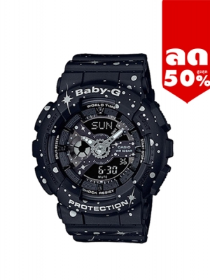 CASIO BABY-G นาฬิกาข้อมือ นาฬิกากันน้ำ นาฬิกาของแท้ ประกันศูนย์ CMG 1 ปี รุ่น BA-110ST-1A นาฬิกาสีดำ