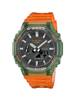 CASIO G-SHOCK นาฬิกาข้อมือ นาฬิกากันน้ำ นาฬิกาของแท้ ประกันศูนย์ CMG 1 ปี รุ่น GA-2100HC-4A นาฬิกาสีส้ม