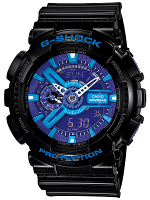 CASIO G-SHOCK นาฬิกาข้อมือ นาฬิกากันน้ำ นาฬิกาของแท้ ประกันศูนย์ CMG 1 ปี รุ่น GA-110HC-1A นาฬิกาสีดำ