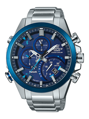 CASIO EDIFICE นาฬิกาข้อมือ นาฬิกากันน้ำ นาฬิกาของแท้ ประกันศูนย์ CMG 1 ปี รุ่น EQB-500DB-2A นาฬิกาสีเงิน