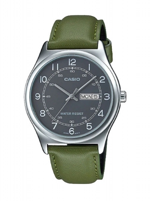 CASIO นาฬิกาคาสิโอ นาฬิกาข้อมือ นาฬิกากันน้ำ นาฬิกาของแท้ ประกันศูนย์ CMG 1 ปี รุ่น MTP-V006L-3B นาฬิกาสีเขียว