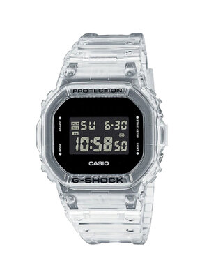 CASIO G-SHOCK นาฬิกาข้อมือ นาฬิกากันน้ำ นาฬิกาของแท้ ประกันศูนย์ CMG 1 ปี รุ่น DW-5600SKE-7D นาฬิกาสีใส