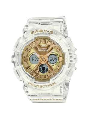 CASIO BABY-G นาฬิกาข้อมือ นาฬิกากันน้ำ นาฬิกาของแท้ ประกันศูนย์ CMG 1 ปี รุ่น BA-130CVG-7A นาฬิกาสีใส
