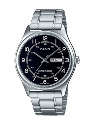 CASIO นาฬิกาคาสิโอ นาฬิกาข้อมือ นาฬิกากันน้ำ นาฬิกาของแท้ ประกันศูนย์ CMG 1 ปี รุ่น MTP-V006D-1B2 นาฬิกาสีเงิน