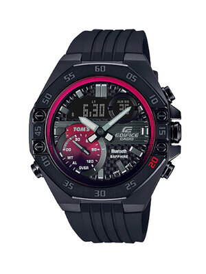 CASIO EDIFICE นาฬิกาข้อมือ นาฬิกากันน้ำ นาฬิกาของแท้ ประกันศูนย์ CMG 1 ปี รุ่น ECB-10TMS-1A นาฬิกาสีดำ