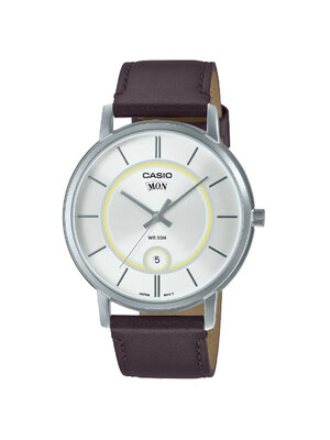CASIO นาฬิกาคาสิโอ นาฬิกาข้อมือ นาฬิกากันน้ำ นาฬิกาของแท้ ประกันศูนย์ CMG 1 ปี รุ่น MTP-B120L-7A นาฬิกาสีน้ำตาล