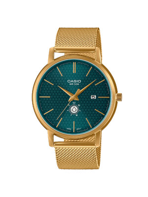 CASIO นาฬิกาคาสิโอ นาฬิกาข้อมือ นาฬิกากันน้ำ นาฬิกาของแท้ ประกันศูนย์ CMG 1 ปี รุ่น MTP-B125MG-3A นาฬิกาสีทอง