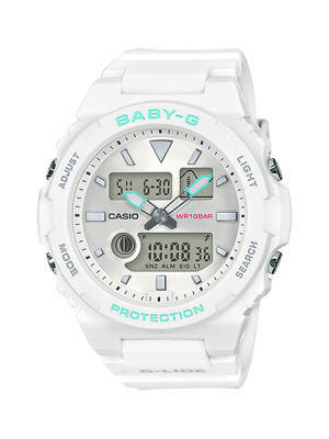 CASIO BABY-G นาฬิกาข้อมือ นาฬิกากันน้ำ นาฬิกาของแท้ ประกันศูนย์ CMG 1 ปี รุ่น BAX-100-7A นาฬิกาสีขาว