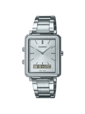 CASIO นาฬิกาคาสิโอ นาฬิกาข้อมือ นาฬิกากันน้ำ นาฬิกาของแท้ ประกันศูนย์ CMG 1 ปี รุ่น MTP-B205D-7E นาฬิกาสีเงิน