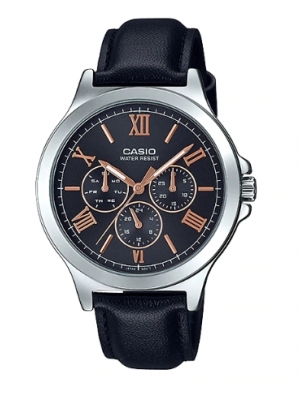 CASIO นาฬิกาคาสิโอ นาฬิกาข้อมือ นาฬิกากันน้ำ นาฬิกาของแท้ ประกันศูนย์ CMG 1 ปี รุ่น MTP-V300L-1A2 นาฬิกาสีดำ