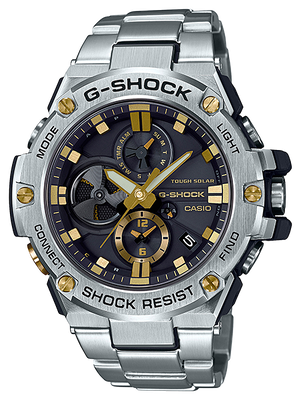 CASIO G-SHOCK นาฬิกาข้อมือ นาฬิกากันน้ำ นาฬิกาของแท้ ประกันศูนย์ CMG 1 ปี รุ่น GST-B100D-1A9 นาฬิกาสีเงิน