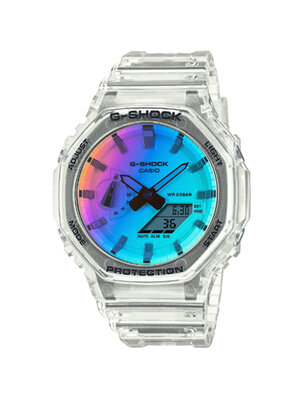 CASIO G-SHOCK นาฬิกาข้อมือ นาฬิกากันน้ำ นาฬิกาของแท้ ประกันศูนย์ CMG 1 ปี รุ่น GA-2100SRS-7A นาฬิกาหลากสี