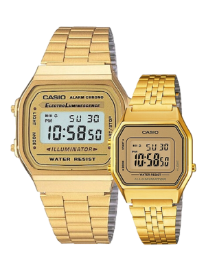 CASIO นาฬิกาคาสิโอ นาฬิกาข้อมือ นาฬิกากันน้ำ นาฬิกาของแท้ ประกันศูนย์ CMG 1 ปี รุ่น A-168WG-9 / LA680WGA-9 นาฬิกาสีทอง