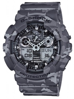 CASIO G-SHOCK นาฬิกาข้อมือ นาฬิกากันน้ำ นาฬิกาของแท้ ประกันศูนย์ CMG 1 ปี รุ่น GA-100CM-8A นาฬิกาสีเทา