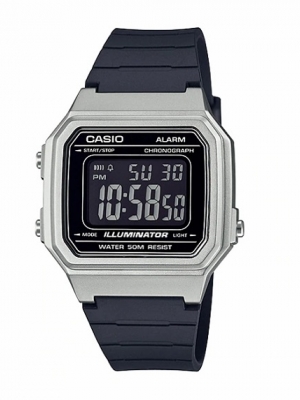CASIO นาฬิกาคาสิโอ นาฬิกาข้อมือ นาฬิกากันน้ำ นาฬิกาของแท้ ประกันศูนย์ CMG 1 ปี รุ่น W-217HM-7B นาฬิกาสีเงิน