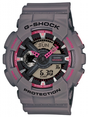 CASIO G-SHOCK นาฬิกาข้อมือ นาฬิกากันน้ำ นาฬิกาของแท้ ประกันศูนย์ CMG 1 ปี รุ่น GA-110TS-8A4 นาฬิกาสีเทา