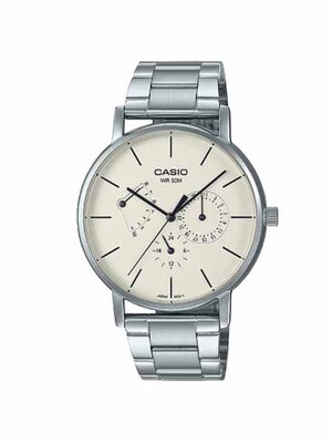 CASIO นาฬิกาคาสิโอ นาฬิกาข้อมือ นาฬิกากันน้ำ นาฬิกาของแท้ ประกันศูนย์ CMG 1 ปี รุ่น MTP-E320D-9E นาฬิกาสีเงิน