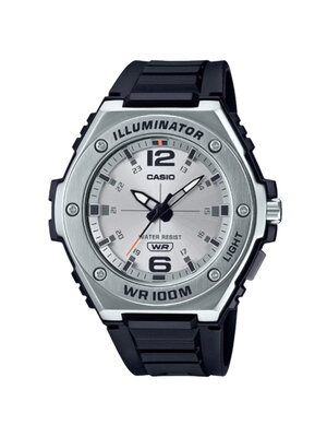 CASIO นาฬิกาคาสิโอ นาฬิกาข้อมือ นาฬิกากันน้ำ นาฬิกาของแท้ ประกันศูนย์ CMG 1 ปี รุ่น MWA-100H-7A นาฬิกาสีเงิน