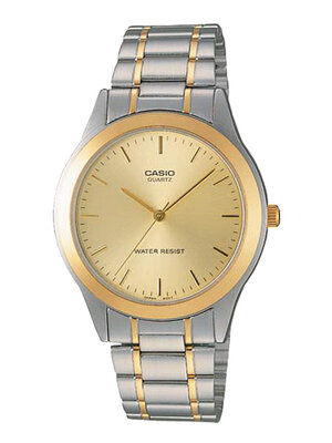 CASIO นาฬิกาคาสิโอ นาฬิกาข้อมือ นาฬิกากันน้ำ นาฬิกาของแท้ ประกันศูนย์ CMG 1 ปี รุ่น MTP-1128G-9A นาฬิกาสีทอง