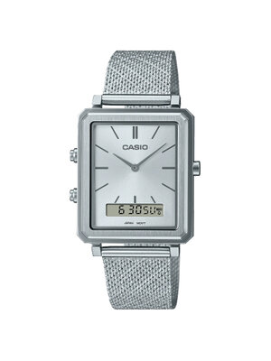 CASIO นาฬิกาคาสิโอ นาฬิกาข้อมือ นาฬิกากันน้ำ นาฬิกาของแท้ ประกันศูนย์ CMG 1 ปี รุ่น MTP-B205M-7E นาฬิกาสีเงิน