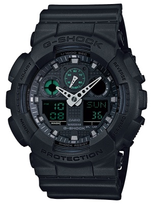 CASIO G-SHOCK นาฬิกาข้อมือ นาฬิกากันน้ำ นาฬิกาของแท้ ประกันศูนย์ CMG 1 ปี รุ่น GA-100MB-1A นาฬิกาสีดำ