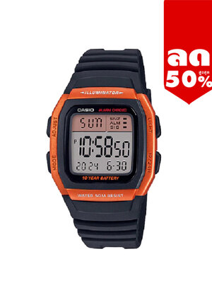 CASIO นาฬิกาคาสิโอ นาฬิกาข้อมือ นาฬิกากันน้ำ นาฬิกาของแท้ ประกันศูนย์ CMG 1 ปี รุ่น W-96H-4A2 นาฬิกาสีส้ม