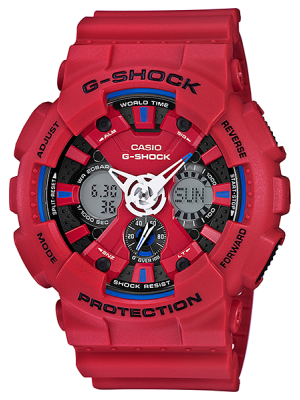 CASIO G-SHOCK นาฬิกาข้อมือ นาฬิกากันน้ำ นาฬิกาของแท้ ประกันศูนย์ CMG 1 ปี รุ่น GA-120TR-4A นาฬิกาสีแดง