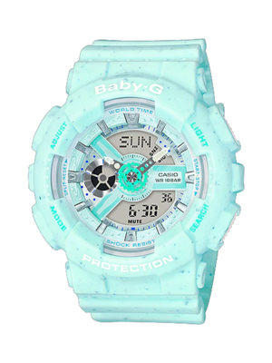 CASIO BABY-G นาฬิกาข้อมือ นาฬิกากันน้ำ นาฬิกาของแท้ ประกันศูนย์ CMG 1 ปี รุ่น BA-110PI-2A นาฬิกาสีเขียว