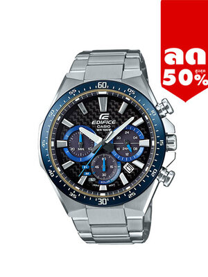 CASIO EDIFICE นาฬิกาข้อมือ นาฬิกากันน้ำ นาฬิกาของแท้ ประกันศูนย์ CMG 1 ปี รุ่น EQS-800CDB-1B นาฬิกาสีเงิน