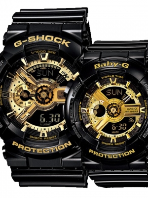 CASIO G-SHOCK นาฬิกาข้อมือ นาฬิกากันน้ำ นาฬิกาของแท้ ประกันศูนย์ CMG 1 ปี รุ่น GA-110GB-1 / BA-110-1A นาฬิกาสีดำ