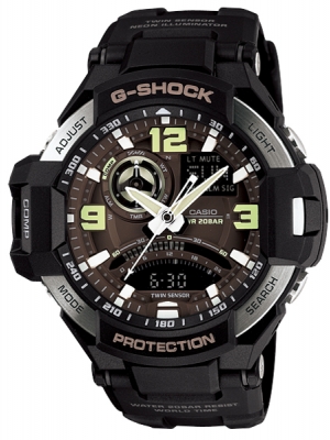 CASIO G-SHOCK นาฬิกาข้อมือ นาฬิกากันน้ำ นาฬิกาของแท้ ประกันศูนย์ CMG 1 ปี รุ่น GA-1000-1B นาฬิกาสีดำ