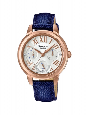 CASIO SHEEN นาฬิกาข้อมือ นาฬิกากันน้ำ นาฬิกาของแท้ ประกันศูนย์ CMG 1 ปี รุ่น SHE-3059PGL-7B นาฬิกาสีน้ำเงิน