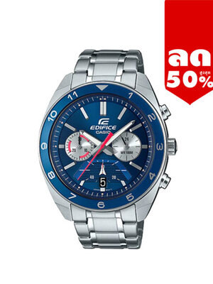 CASIO EDIFICE นาฬิกาข้อมือ นาฬิกากันน้ำ นาฬิกาของแท้ ประกันศูนย์ CMG 1 ปี รุ่น EFV-590D-2A นาฬิกาสีเงิน