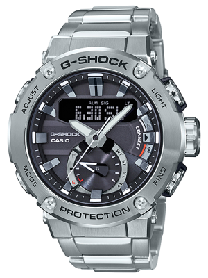 CASIO G-SHOCK นาฬิกาข้อมือ นาฬิกากันน้ำ นาฬิกาของแท้ ประกันศูนย์ CMG 1 ปี รุ่น GST-B200D-1A นาฬิกาสีเงิน