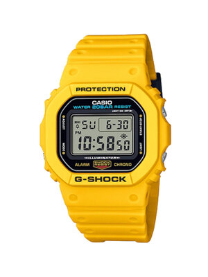 CASIO MID YEAR SALE G-SHOCK นาฬิกาข้อมือ นาฬิกากันน้ำ นาฬิกาของแท้ ประกันศูนย์ CMG 1 ปี รุ่น DW-5600REC-9 นาฬิกาสีเหลือง